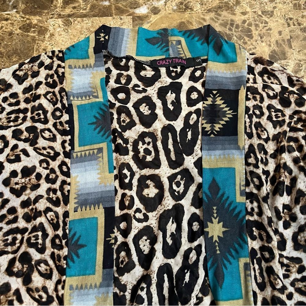 Crazy Train Cardigan Size Small Sheer Animal Print Southwestern​ - Picture 10 of 13